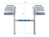 ProPlace IQ stands with dimensions labeled on a white background