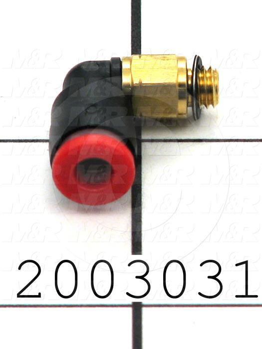 Black and gold fitting with red cap 