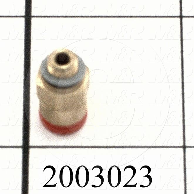Small cylindrical mechanical part on a grid background with the number 2003023.
