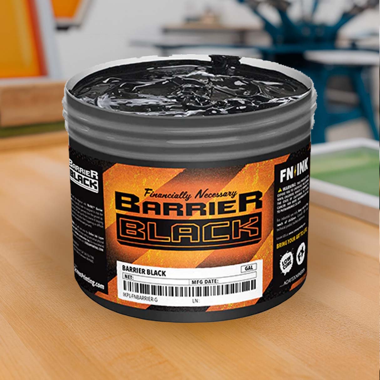 FN INK Barrier Black low cure dye-blocking screen printing ink
