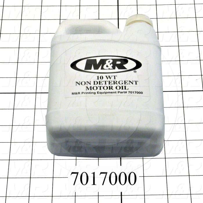 White motor oil container with M&R logo on a grid background