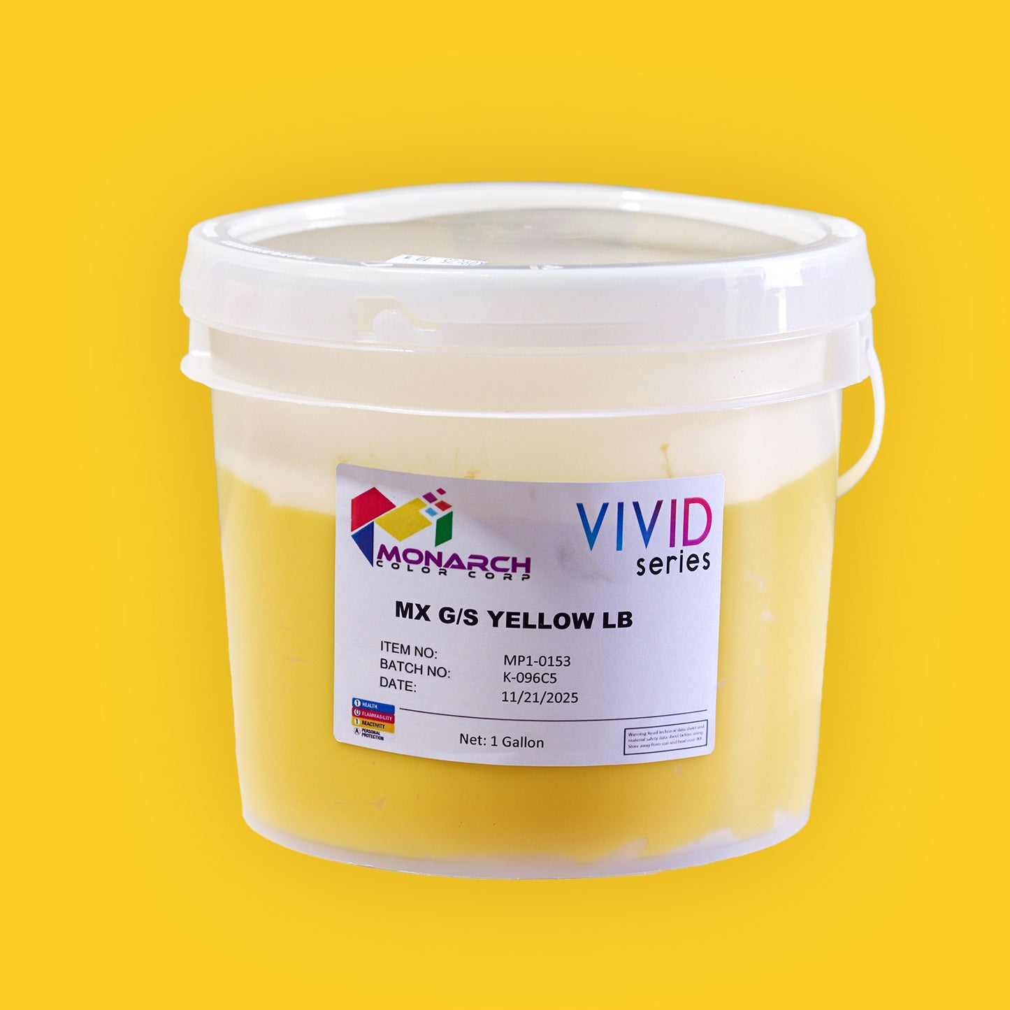 Monarch Vivid MX G/S Yellow LB Plastisol Ink, Gallon