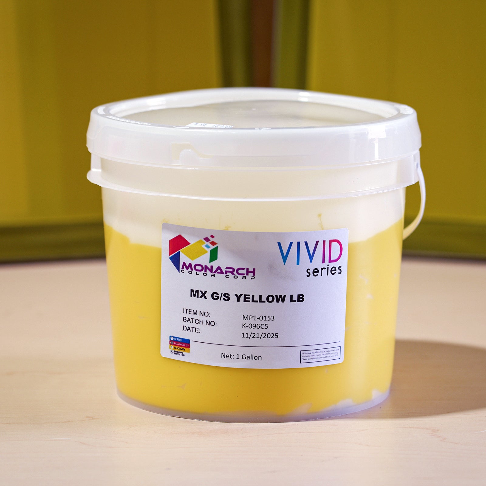 Monarch Vivid MX G/S Yellow LB Plastisol Ink, Gallon