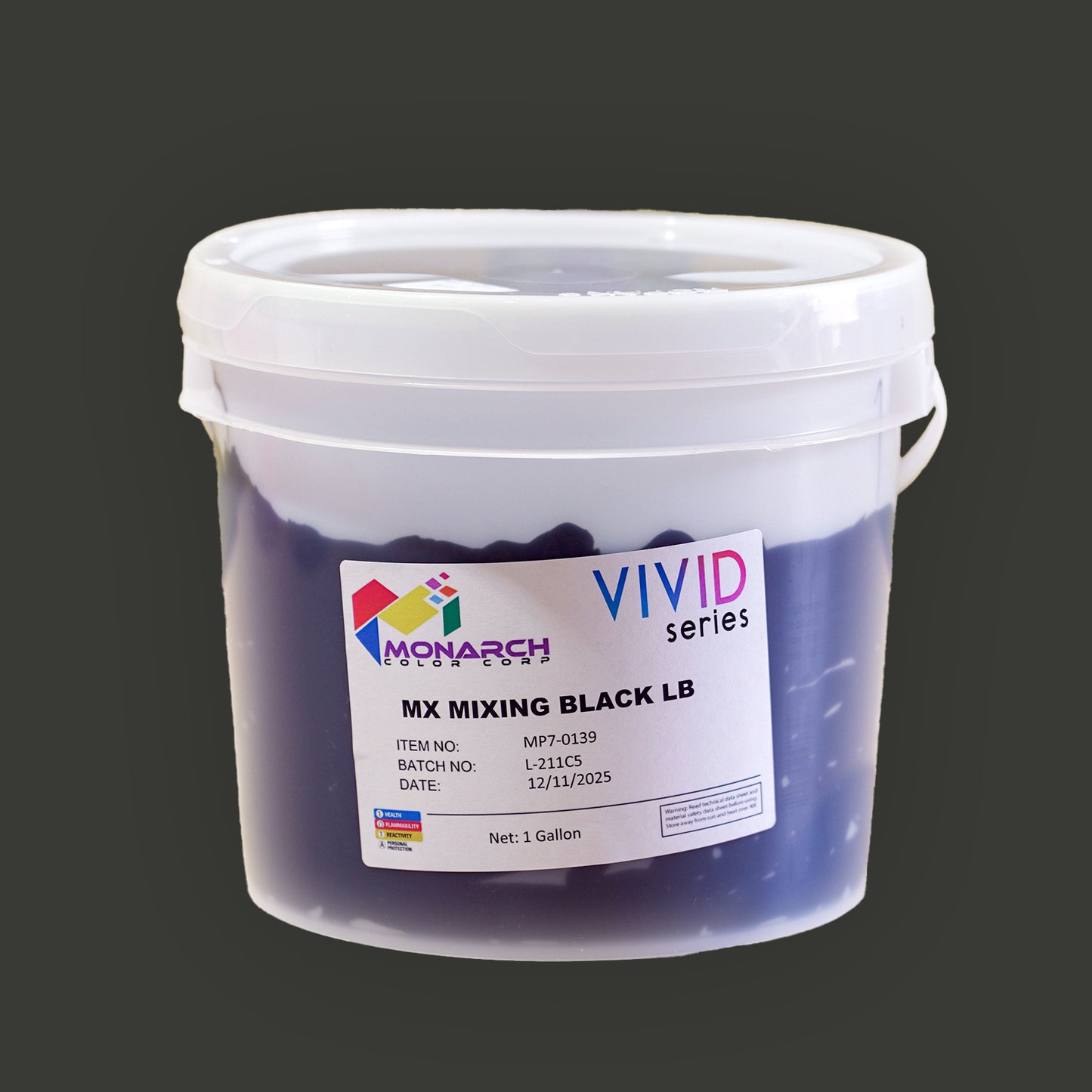 Monarch Vivid MX Mixing Black LB Plastisol Ink, Gallon