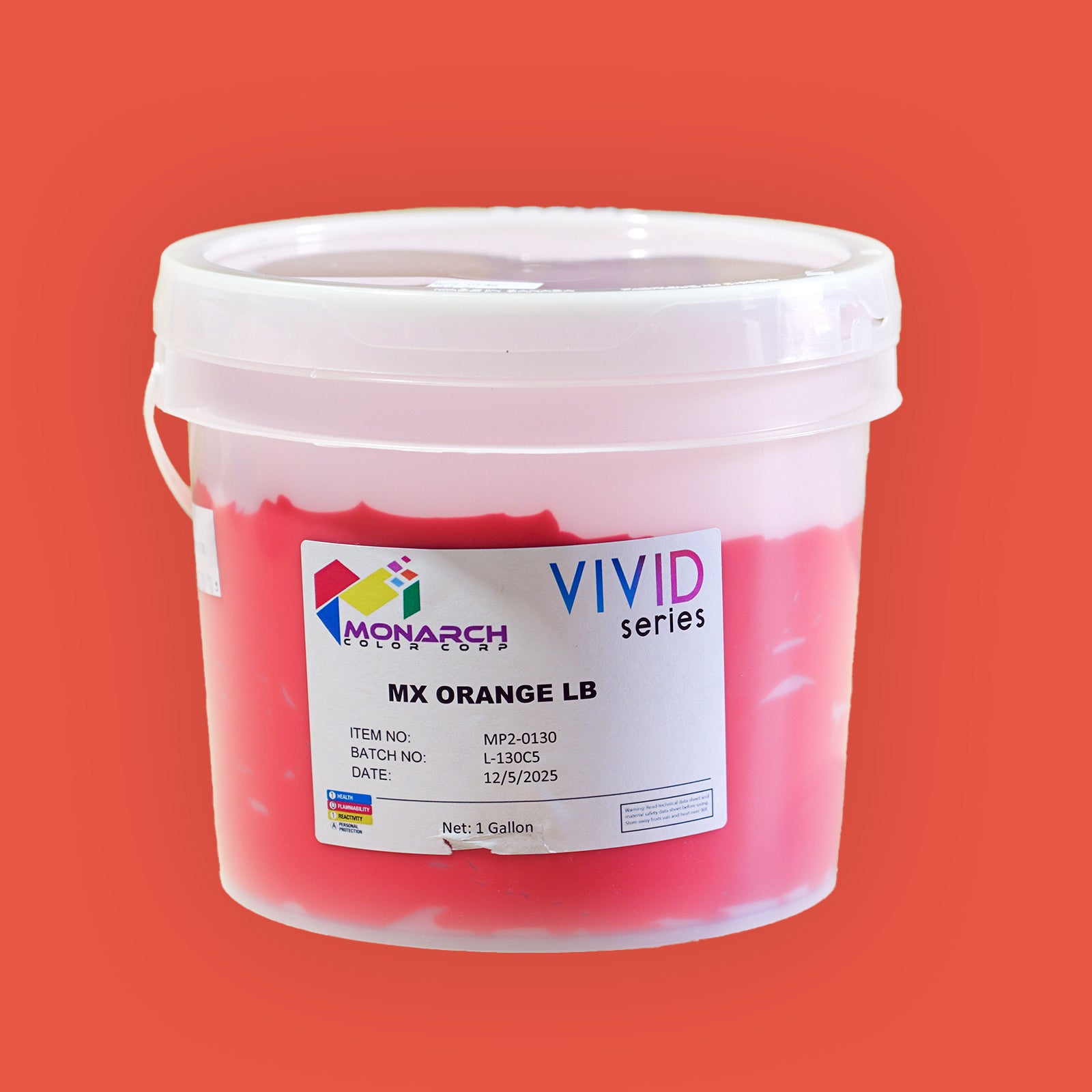 Monarch Vivid MX Orange LB Plastisol Ink, Gallon