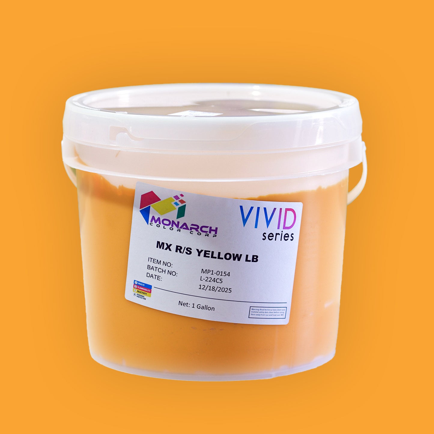 Monarch Vivid MX R/S Yellow LB Plastisol Ink, Gallon