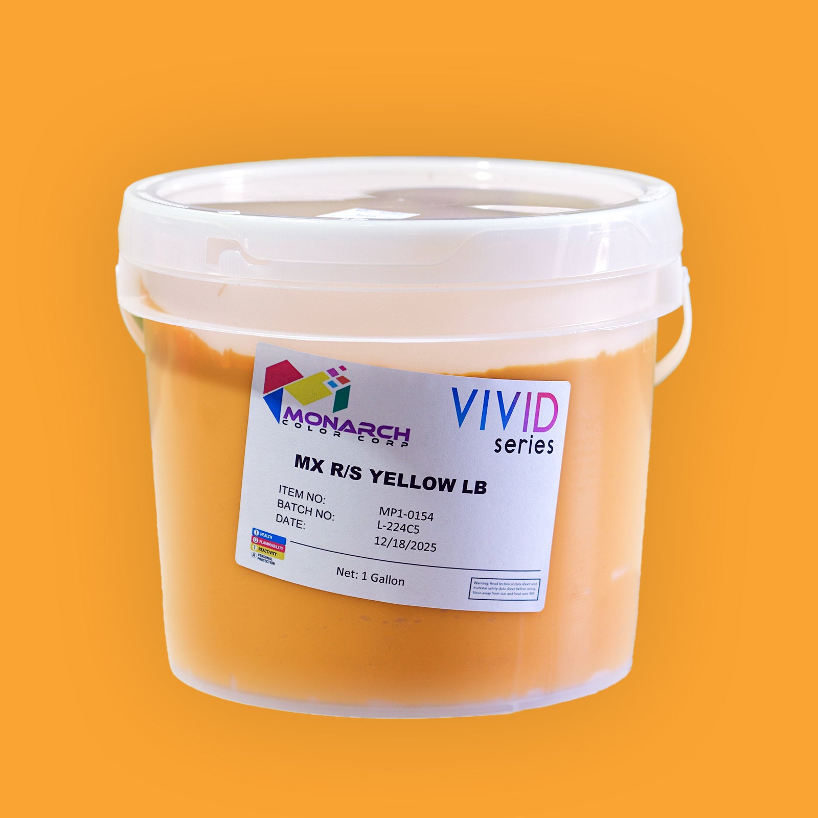 Monarch Vivid MX R/S Yellow LB Plastisol Ink, Gallon