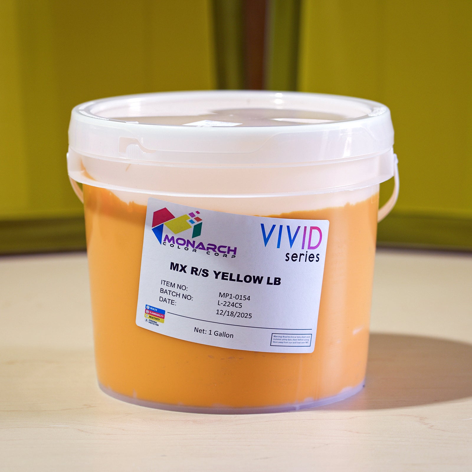 Monarch Vivid MX R/S Yellow LB Plastisol Ink, Gallon