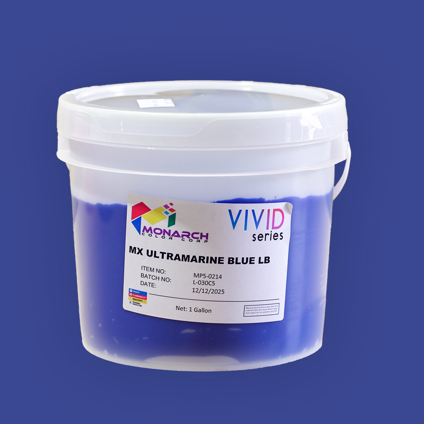 Monarch Vivid MX Ultramarine Blue LB Plastisol Ink, Gallon