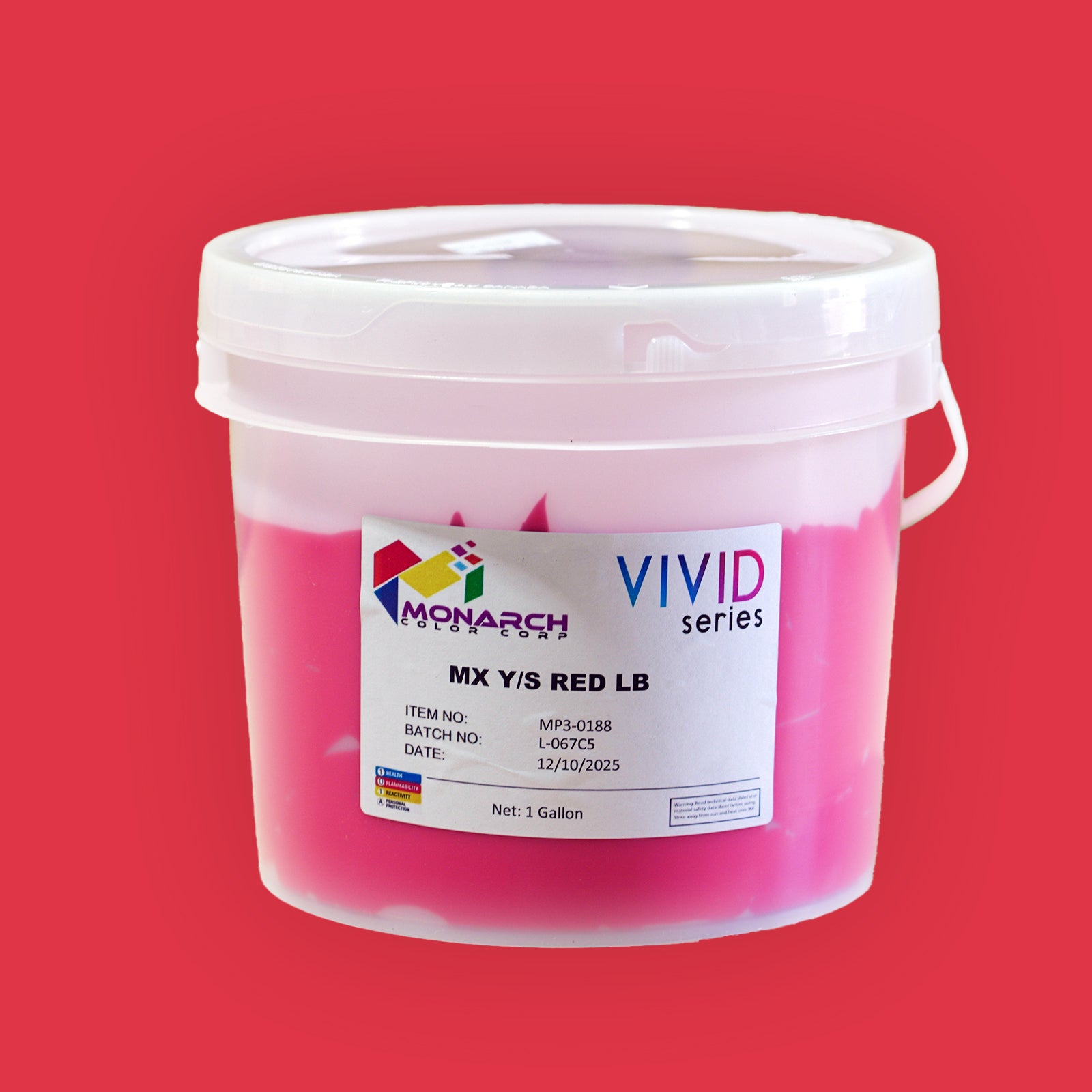 Monarch Vivid MX Y/S Red LB Plastisol Ink, Gallon