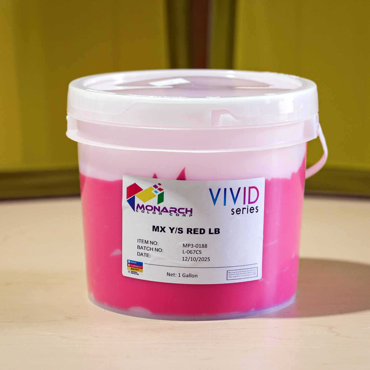 Monarch Vivid MX Y/S Red LB Plastisol Ink, Gallon
