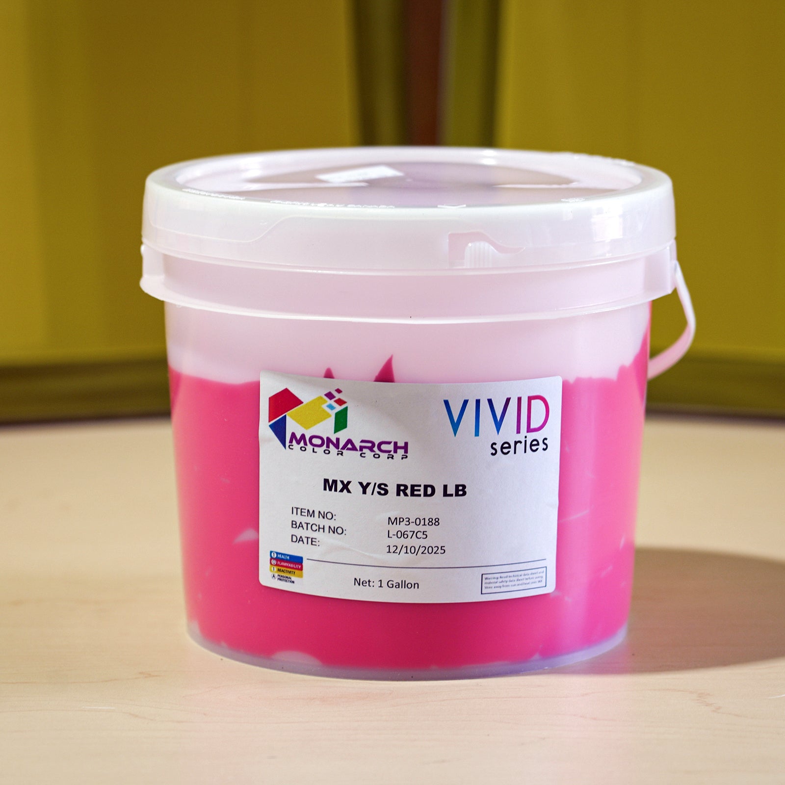 Monarch Vivid MX Y/S Red LB Plastisol Ink, Gallon