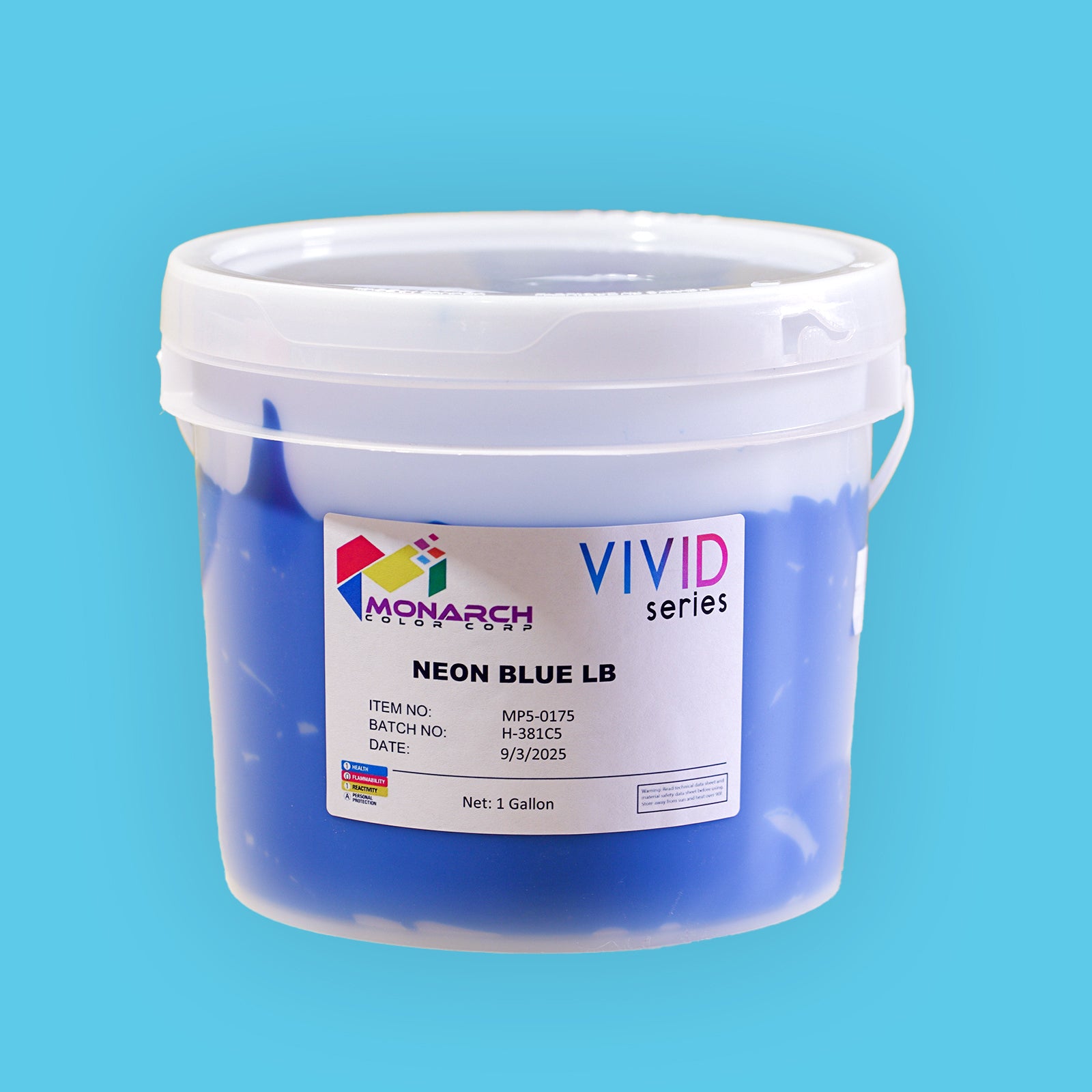 Monarch Vivid Neon Blue LB Plastisol Ink, Gallon