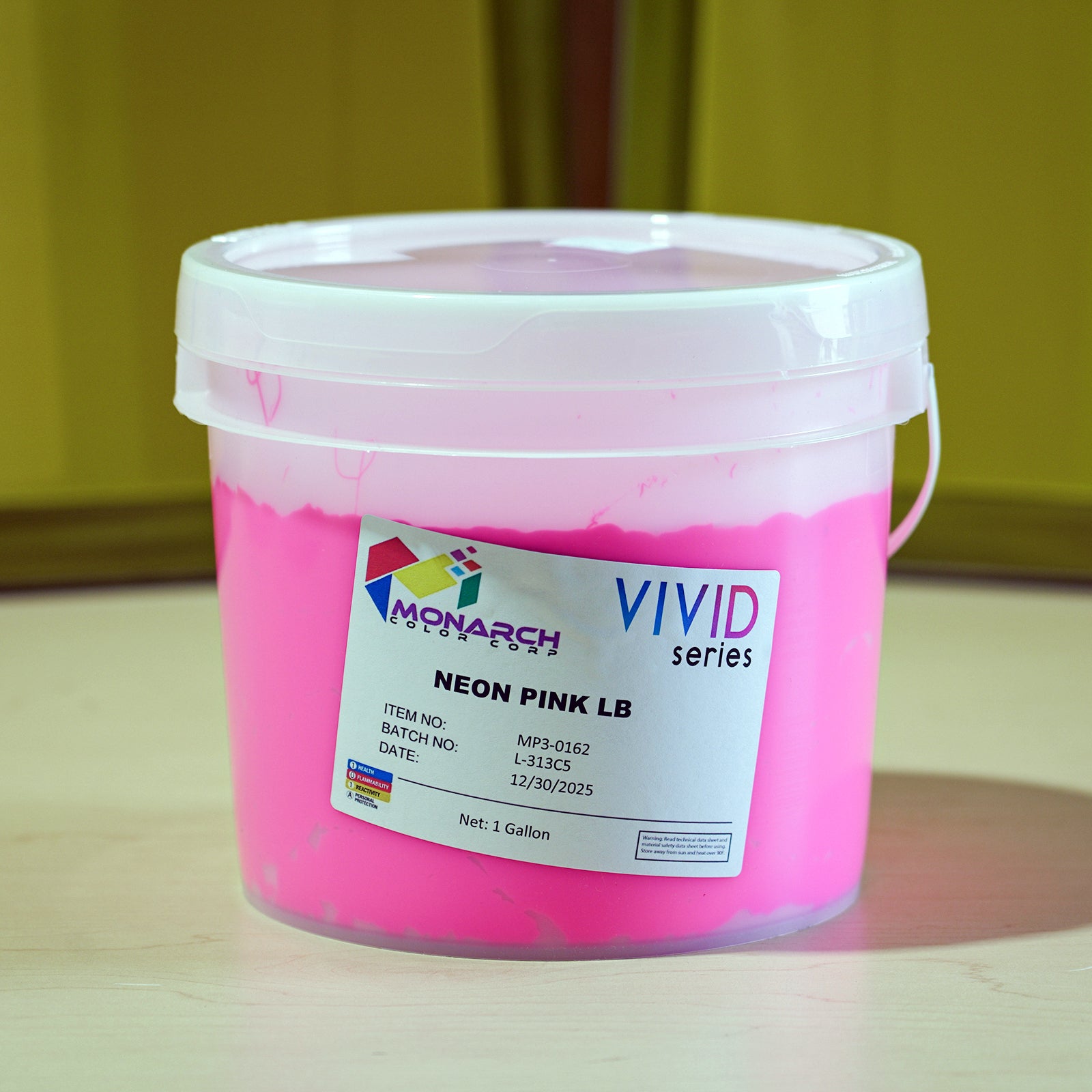 Monarch Vivid Neon Pink LB Plastisol Ink, Gallon