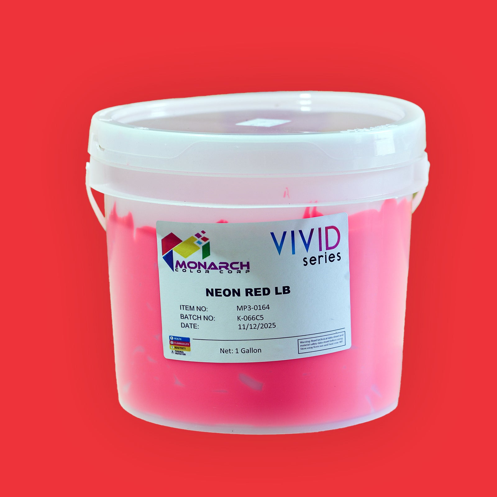 Monarch Vivid Neon Red LB Plastisol Ink, Gallon