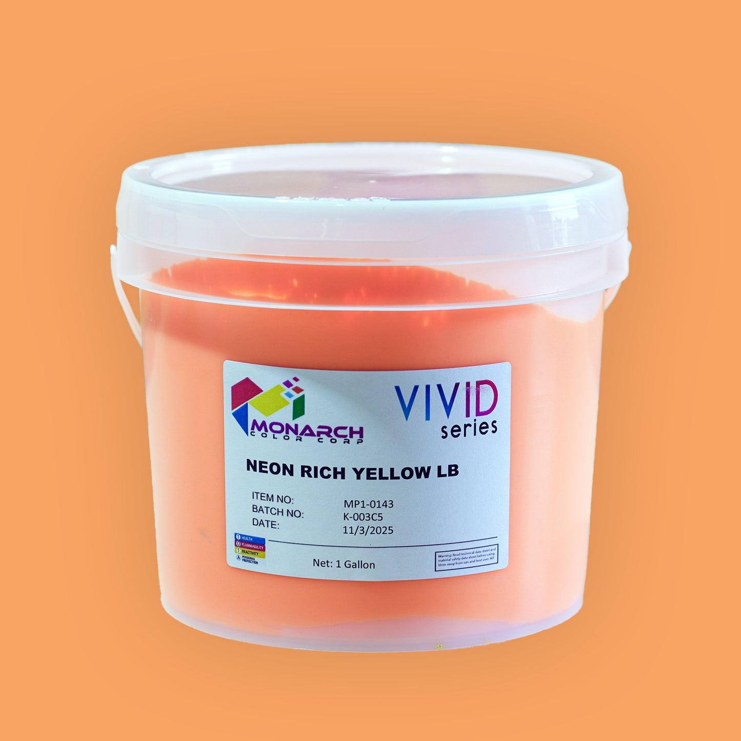 Monarch Vivid Neon Rich Yellow LB Plastisol Ink, Gallon